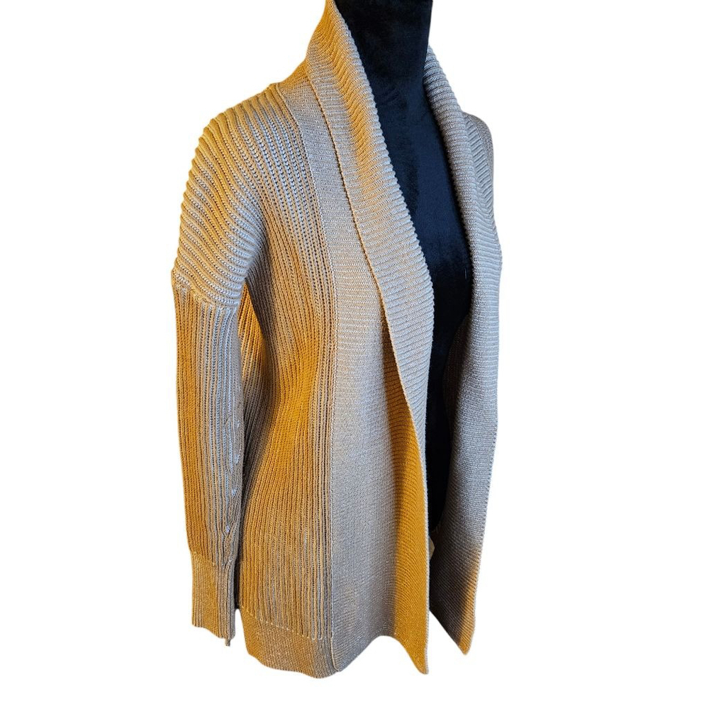 Tahari XS Tan Beige Open Front Cardigan - Picture 3 of 8